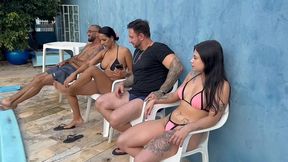 fodi com o casado na festa de piscina escondidos da esposa que estava distraida
