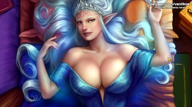 Elven princess flaunts her huge tits in a royal selfie session