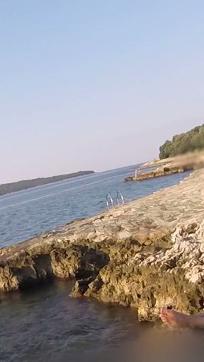 Teen teacher sucks my cock in a public beach in Croatia in front of everyone - it's very risky with people near&hellip;   Clip 1