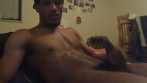 Ebony Model Michael Plays with His Dick