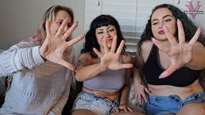 Vicky, Amazon Marcy, and Sushii hand compare and measure- 4k