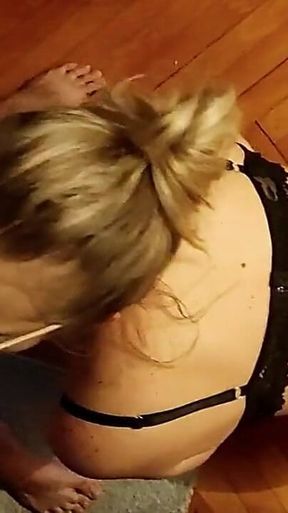 Ex Wife Dirty Slut on Her Knees Humbly Sucks Cock