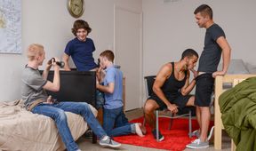 Blissful male sluts are going at it in the bedroom