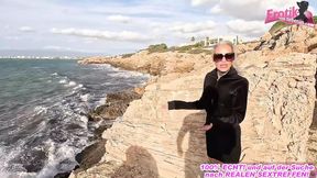 German skinny blonde milf having outdoor sex in mallorca