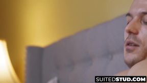 Nate Rose strokes massive cock solo with big loads