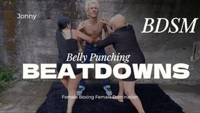 Two women severely beat a man between kicks, blows to the belly and humiliation (C)