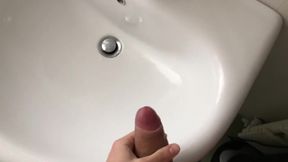 Teen Playing With Lube on His Big Thick Uncut Dick