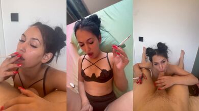 Big cock deepthroat while smoking rough cumshot in mouth