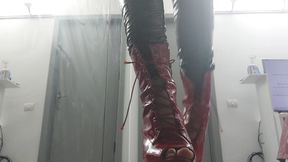 Latex tease and boots