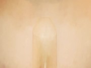 HOT Anal twink riding Big dildo 11"/2,5" King Cock  !SEE THROUGH VIEW!