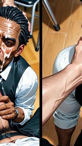Black Waiter Sucks the Dicks of Customers and Kitchen Colleagues in Front of Everyone. Slide Pics Compilation Hentai