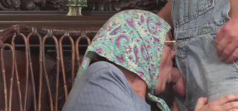 Granny Gets Messy: Ass Tongue & Cum Splurge