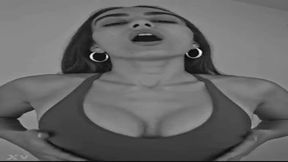Teen GF plays with her big knockers while masturbating