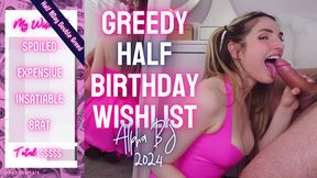 Greedy Half Birthday Wishlist ALPHA BJ 2024