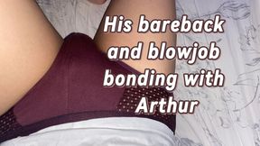 A straight guy bareback and blowjob bonding with his friend named Arthur