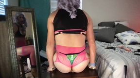 Wife let me wear her clothes and sissygasm