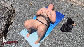 Squirting Masturbation on the Beach