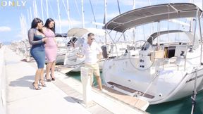 Busty Honey Demon &amp; Kesha Ortega awesome 3some in the boat