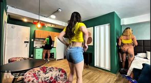 EN.3 Two hot girls who like danger and take turns with without my wife seeing anything..
