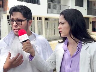 A Hawt Reporter Gets a Hard Screw for Breaking the News!