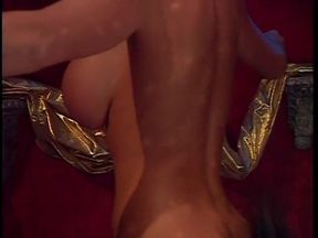 Hot blond slut places clips on slave's pussy