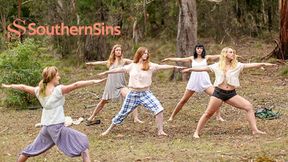 Sultry Aussie Lesbians Get Down & Dirty in Outdoor Yoga Orgy