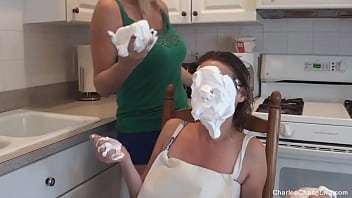 Sexiest step Mom Charlee Chase Creams Her Daughter&#039_s Face With Whipped Cream!