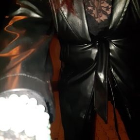 Sexy Walk in Shiny Dress