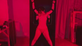 Japanese Tickling – Shy Young Woman on Full-Restraint Stock Wall