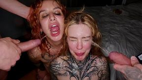 GANGBANG HARDCORE  Piss and lots of Squirting by 2 French Tourists
