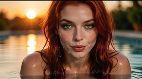 beautiful redhead stepsist is fucked in the pool without mercy - porn in spanish - ai porn