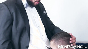 Suited hunk Emir Boscatto raw rides Sir Peters heavy meat slab