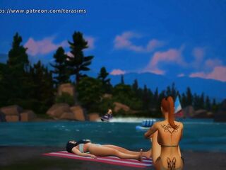 Naughty hotty is getting her snatch stretch by her ex in the woods - The sims 4