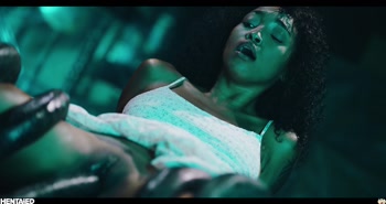 Monstrous Alien Meets Ebony Goddess of Big Boobs
