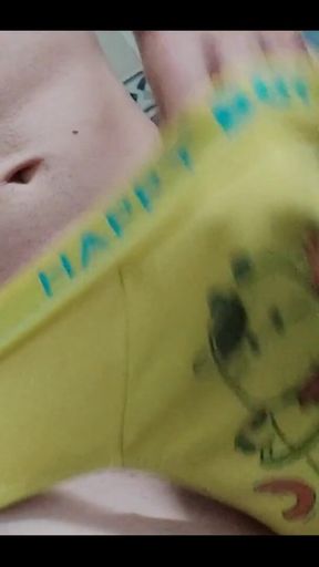 Cumming in my yellow underwear!