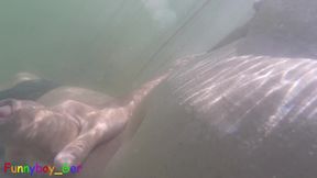 Jerking off Underwater and Pumping Cum Into the Water in a Stunning Mountain Lake