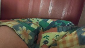 Masturbating, licking fingers and eating cum