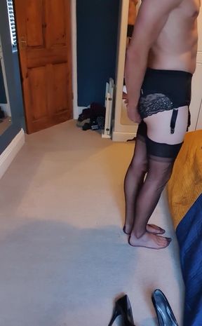 Feeling naughty changing into different lingerie