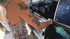 Amanda Cranking and moving her stubborn Opala into the garage