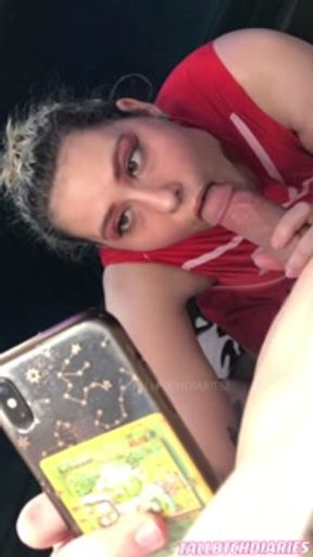 sucking a huge cock while taking selfies to send around to my friends ♡