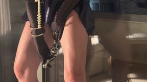 Katythemilf In Hotelroom 7 Mm Intimate Rings- Pierced Clit, Getting Dressed And Zipped In Metallic Purple Latex, Training With Heavy Weight Chains