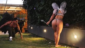 Astounding Colombian angel fucked by beefy demon outdoors