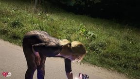 Cute Blonde Street Whore Lets Every Hole Get Fucked on the Street
