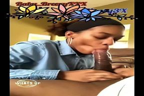 Black mom giving great head to giant bbc