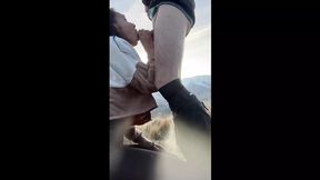 Mountain Adventure: Remote Blowjob Leads to Facial Cumwalk