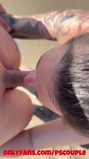 🌴BJ in the PUBLIC BEACH😈I Hope Nobody Discover US🥵