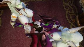 futa draenei fuck demon girl threesome - warcraft porn parody