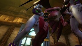 futa draenei fuck demon girl threesome - warcraft porn parody
