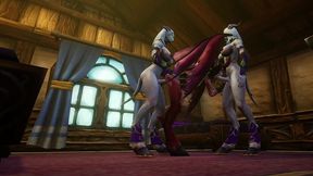 futa draenei fuck demon girl threesome - warcraft porn parody