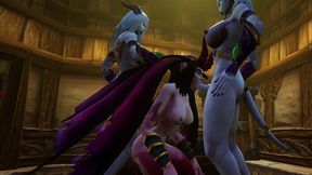 futa draenei fuck demon girl threesome - warcraft porn parody